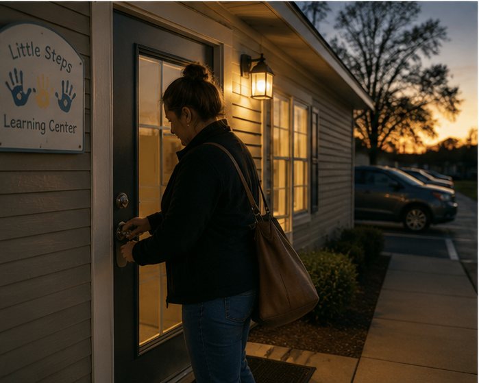 An owner locking up the center at the end of the day
